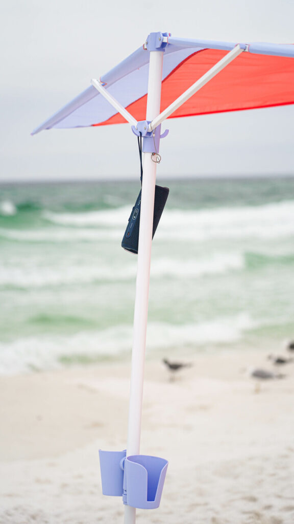 ShoreShade Sail with gear hooks and cup holders.